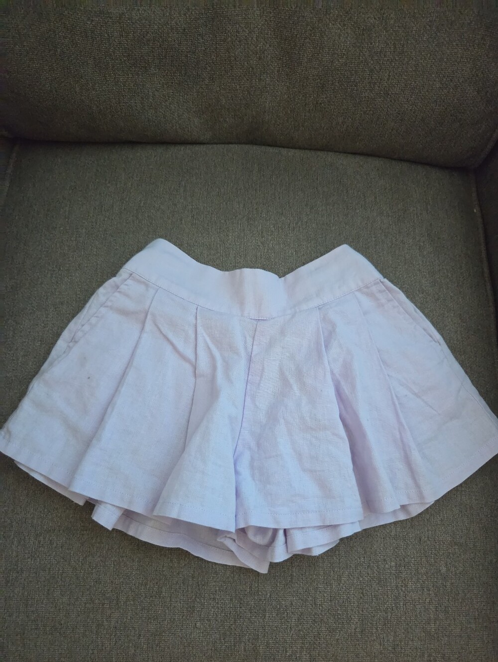 Seed Heritage Linen Lavender Pleated Shorts